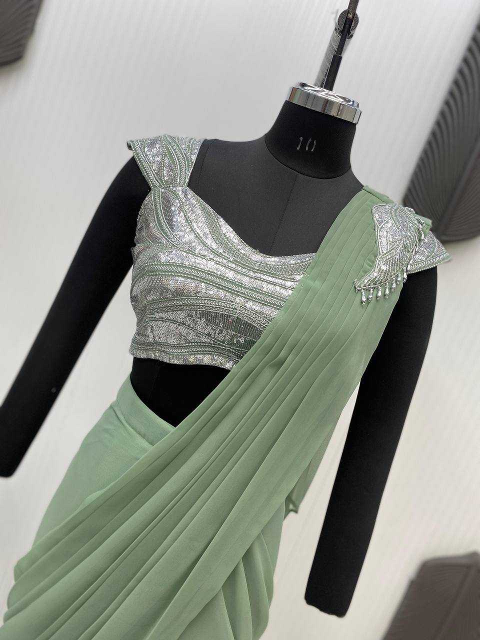 Ynf Georgette RIN141 1965 Sarees Wholesale Ready To Wear Sarees Party Wear Sarees Fancy Sarees Manufacturer
