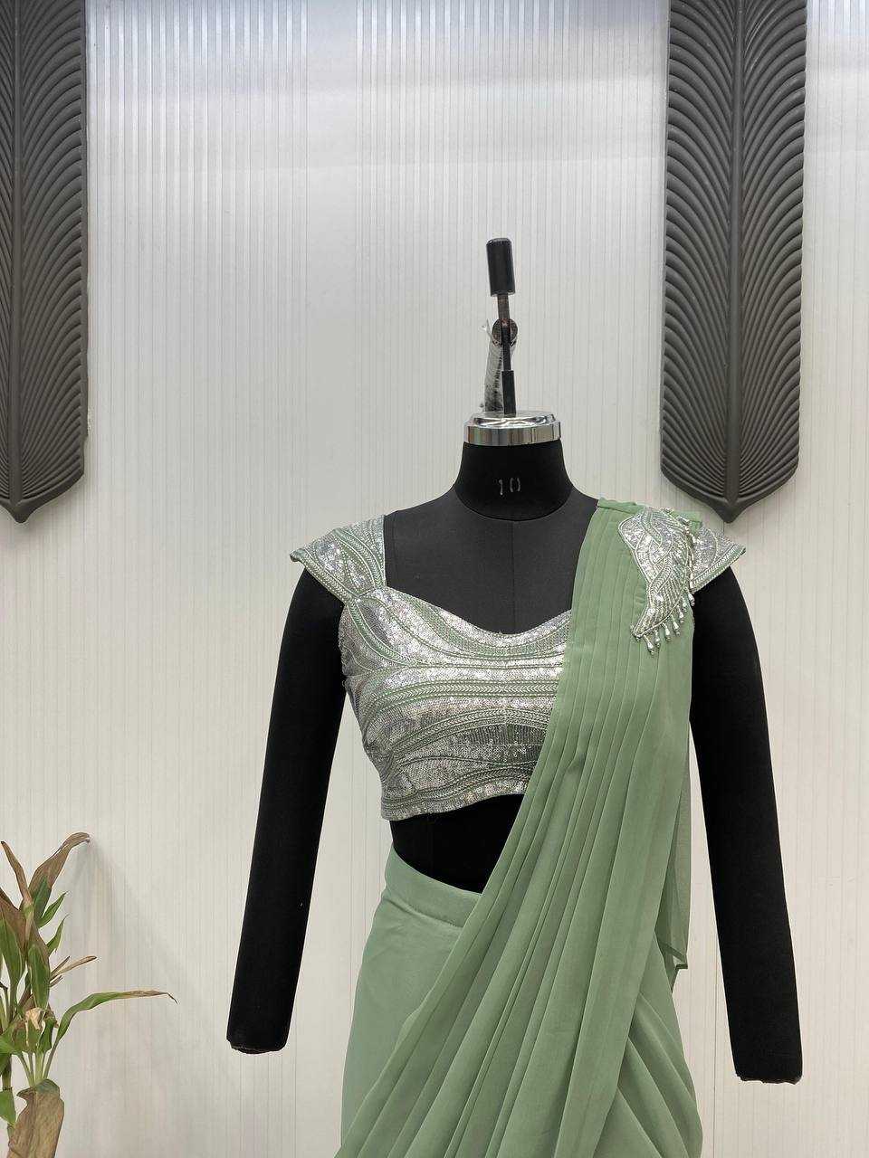 Ynf Georgette RIN141 1965 Sarees Wholesale Ready To Wear Sarees Party Wear Sarees Fancy Sarees Manufacturer
