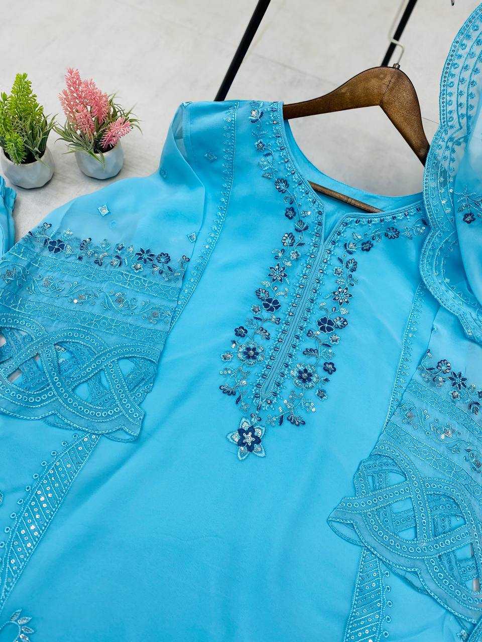 Ynf Georgette RIN141 1974 Suits & Dresses Wholesale Embroidery Suits Georgette Suit Designer Suits Manufacturer