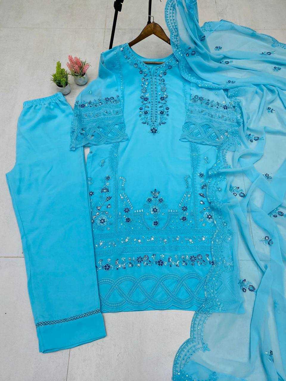 Ynf Georgette RIN141 1974 Suits & Dresses Wholesale Embroidery Suits Georgette Suit Designer Suits Manufacturer