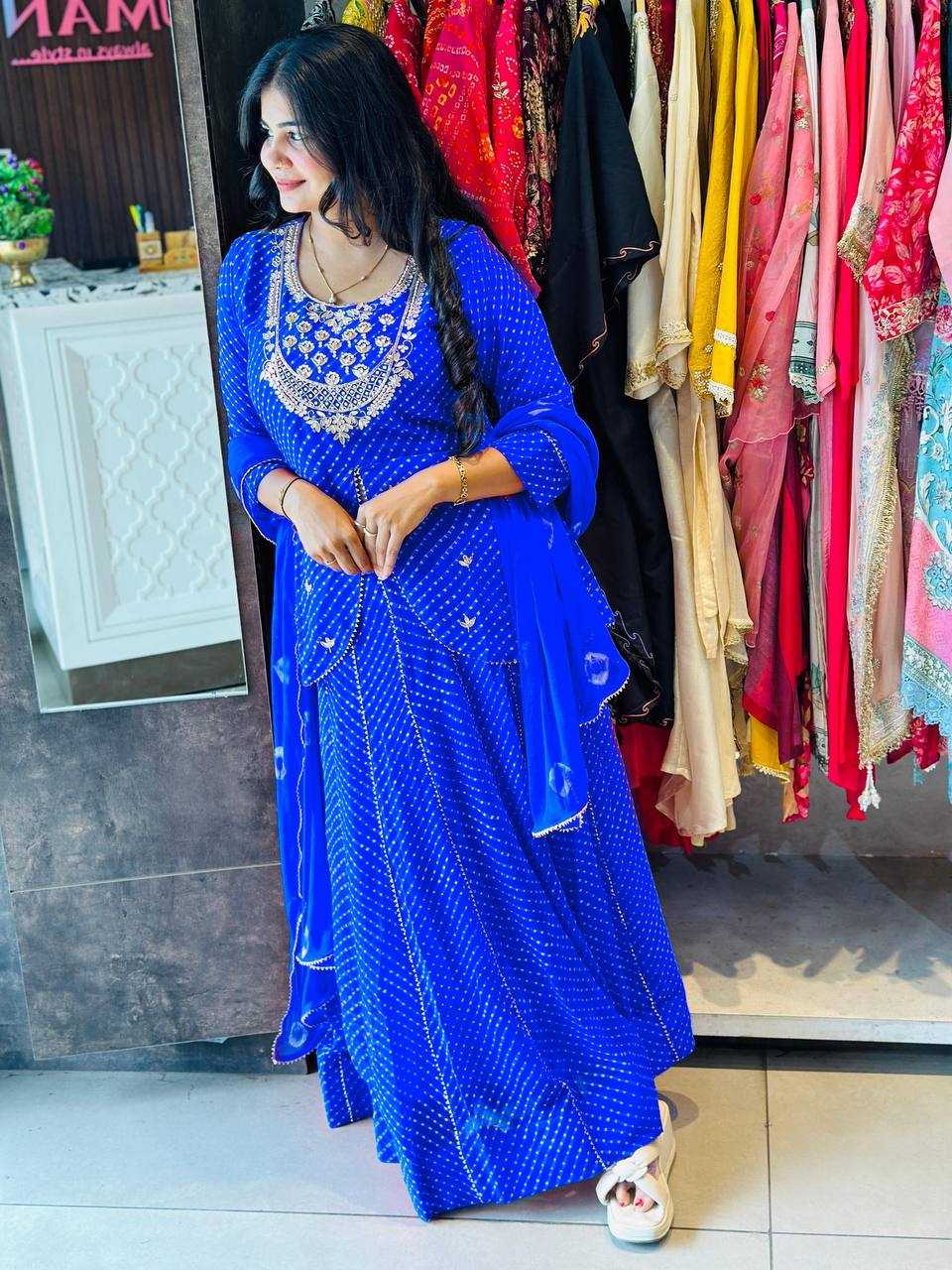 Ynf Georgette RIN141 1977 Lehengas Wholesale Fancy Lehenga Printed Lehenga Embroidered Lehenga Manufacturer