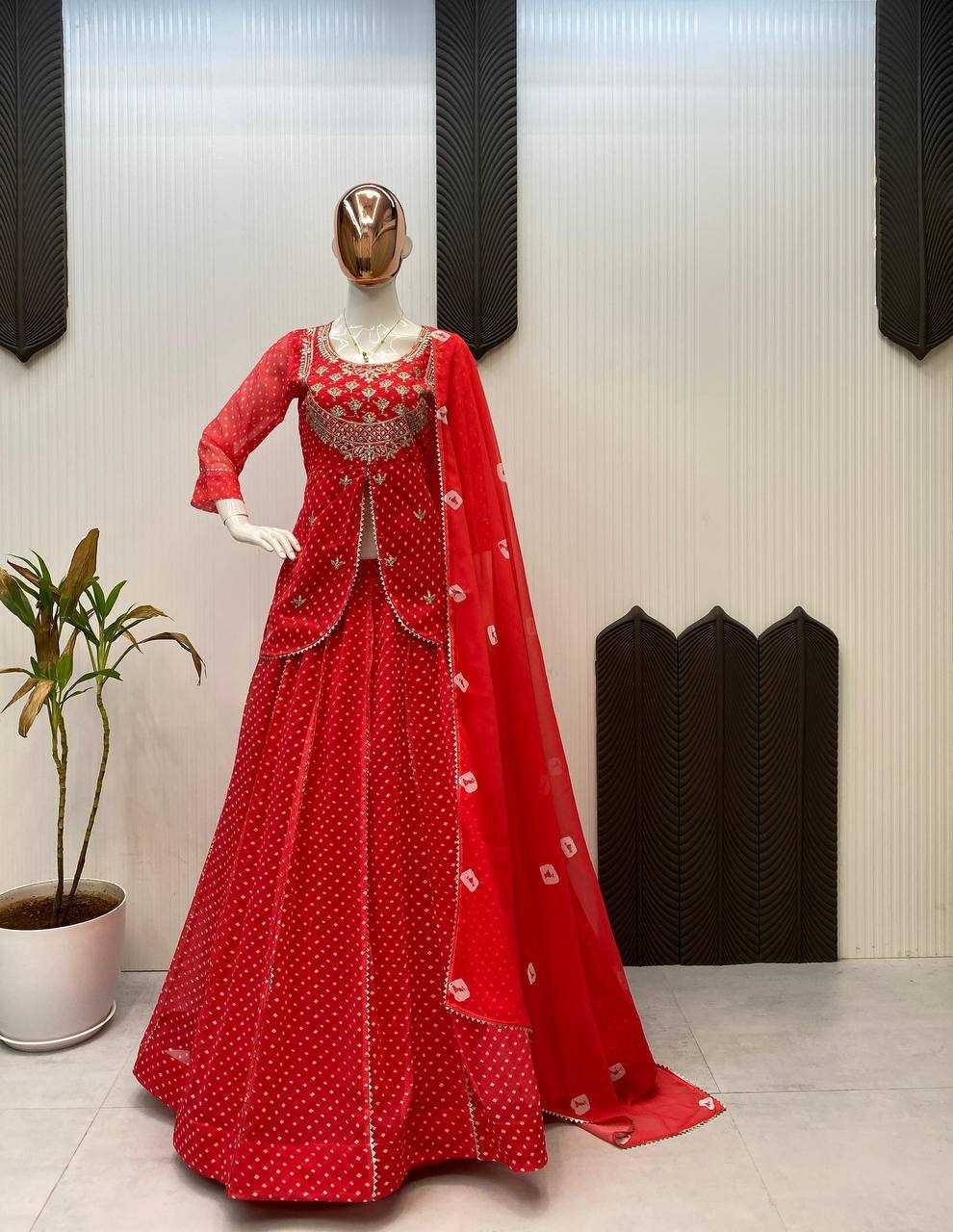 Ynf Georgette RIN141 1977 Lehengas Wholesale Fancy Lehenga Printed Lehenga Embroidered Lehenga Manufacturer