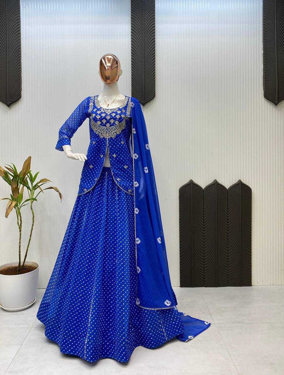 Ynf Georgette RIN141 1977 Lehengas Wholesale Fancy Lehenga Printed Lehenga Embroidered Lehenga Manufacturer