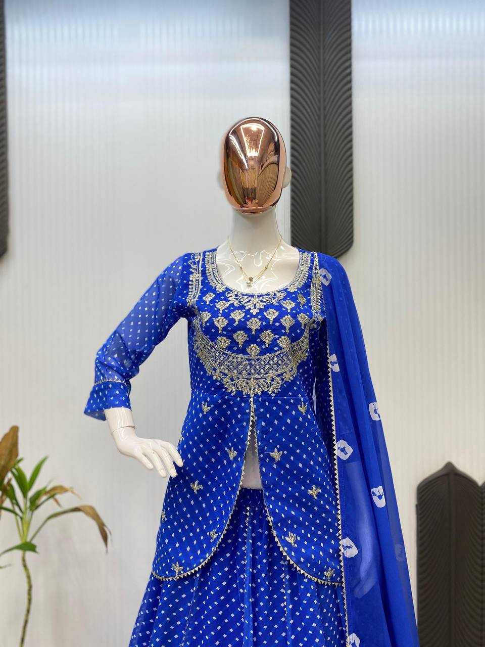 Ynf Georgette RIN141 1977 Lehengas Wholesale Fancy Lehenga Printed Lehenga Embroidered Lehenga Manufacturer