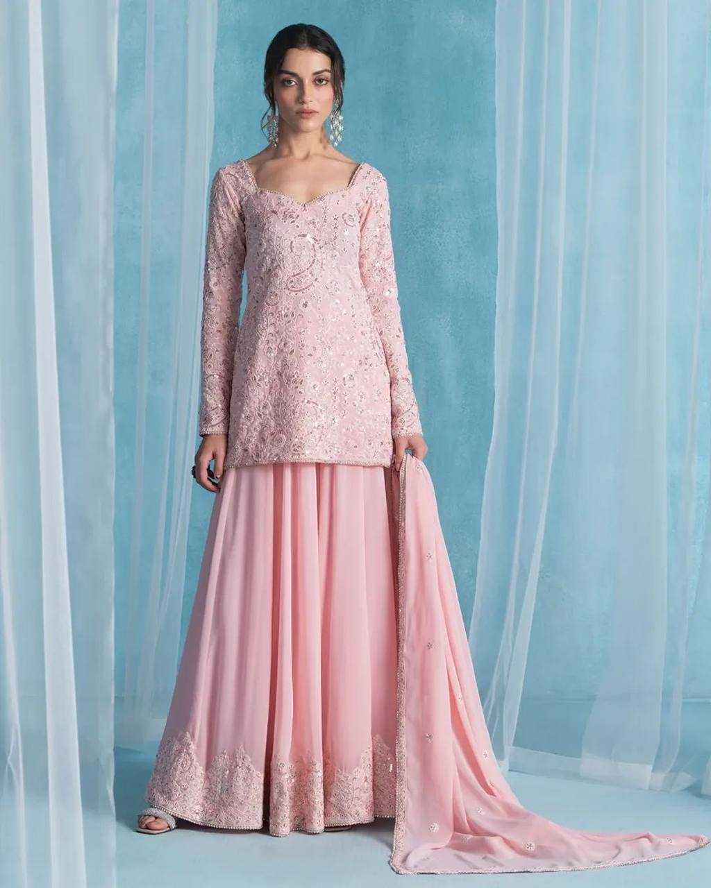 Ynf Georgette RIN141 1979 Suits & Dresses Wedding Collections Festive Collections Wholesale Palazzo Suit Georgette Suit Embroidered Suits Manufacturer