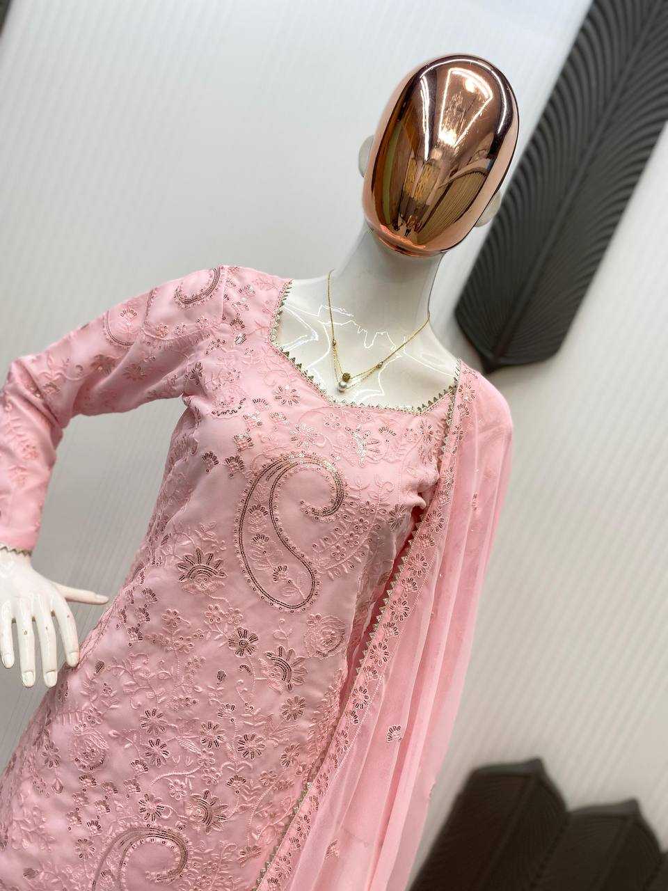 Ynf Georgette RIN141 1979 Suits & Dresses Wedding Collections Festive Collections Wholesale Palazzo Suit Georgette Suit Embroidered Suits Manufacturer