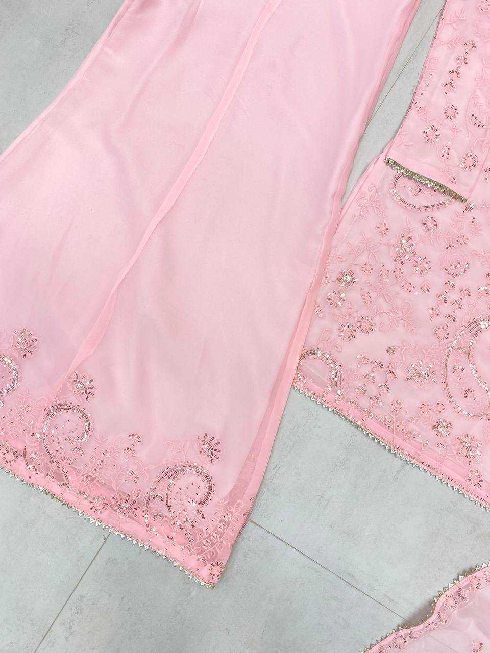 Ynf Georgette RIN141 1979 Suits & Dresses Wedding Collections Festive Collections Wholesale Palazzo Suit Georgette Suit Embroidered Suits Manufacturer