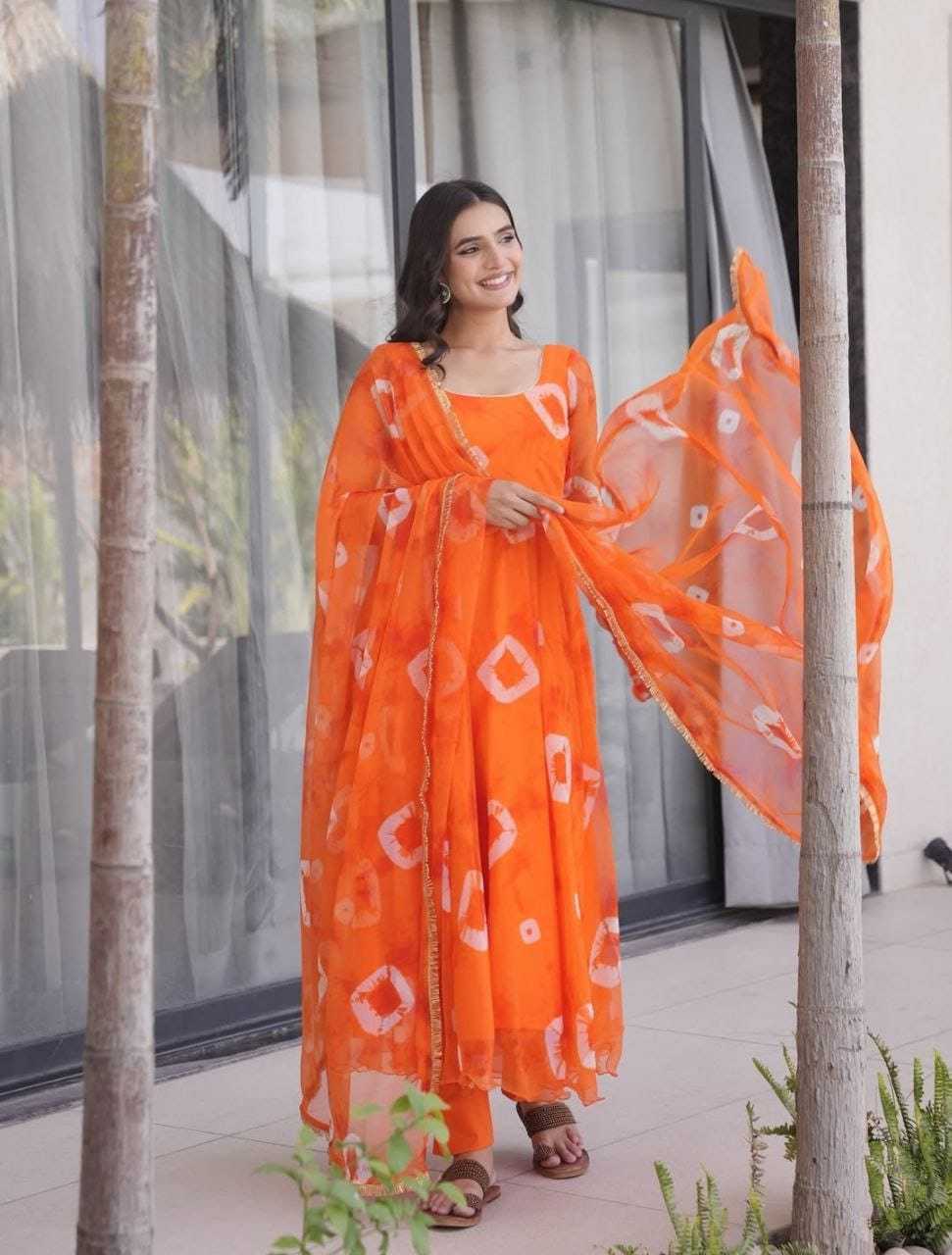 Ynf Georgette RIN157 187 Gowns Plus Size Collections Wholesale Printed Gowns Georgette Gown Designer Gowns Manufacturer