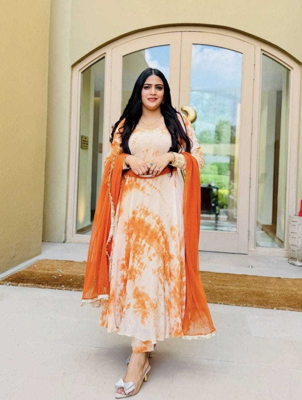 Ynf Georgette RIN157 190 Gowns Plus Size Collections Wholesale Printed Gowns Georgette Gown Designer Gowns Manufacturer