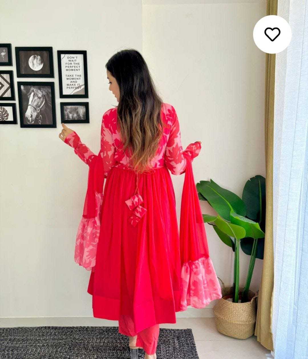 Ynf Georgette RIN157 194 Gowns Plus Size Collections Wholesale Party Gowns Georgette Gown Red Gown Manufacturer