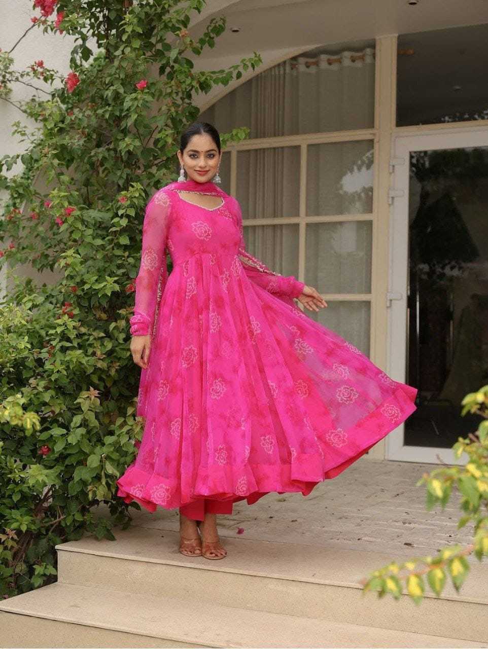 Ynf Georgette RIN157 196 Gowns Plus Size Collections Wholesale Party Gowns Georgette Gown Designer Gowns Manufacturer