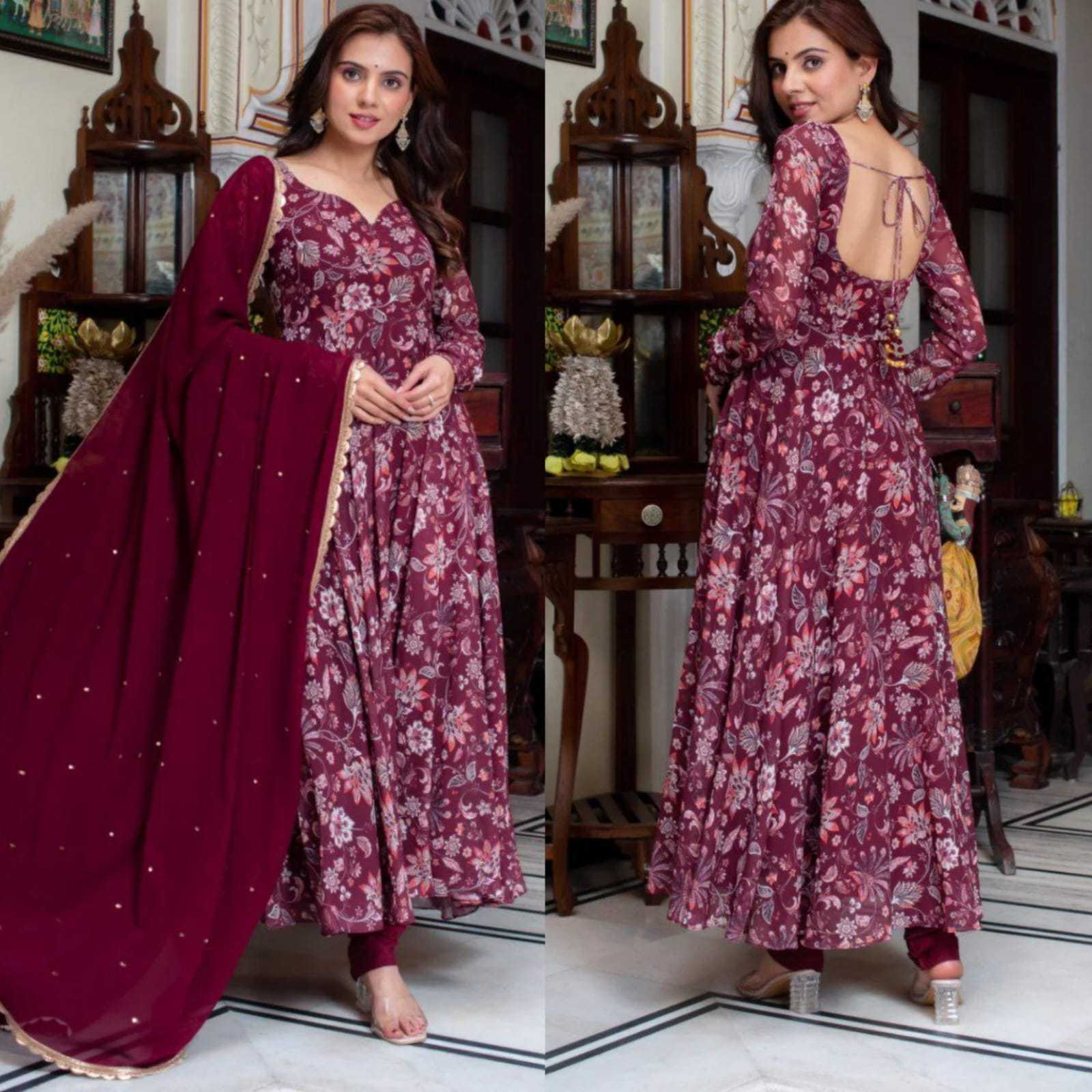 Ynf Georgette RIN157 199 Gowns Plus Size Collections Wholesale Georgette Gown Wedding Gown Designer Gowns Manufacturer