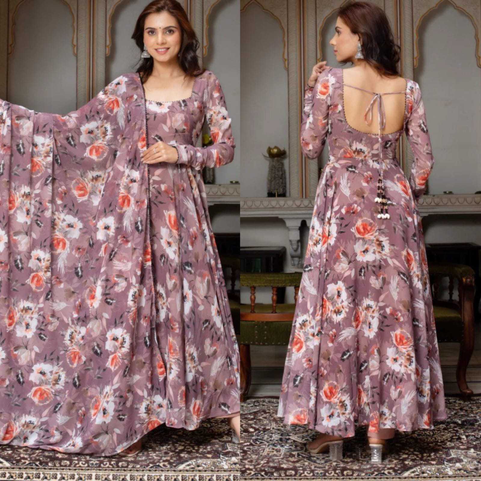 Ynf Georgette RIN157 201 Gowns Plus Size Collections Wholesale Fancy Gowns Georgette Gown Designer Gowns Manufacturer