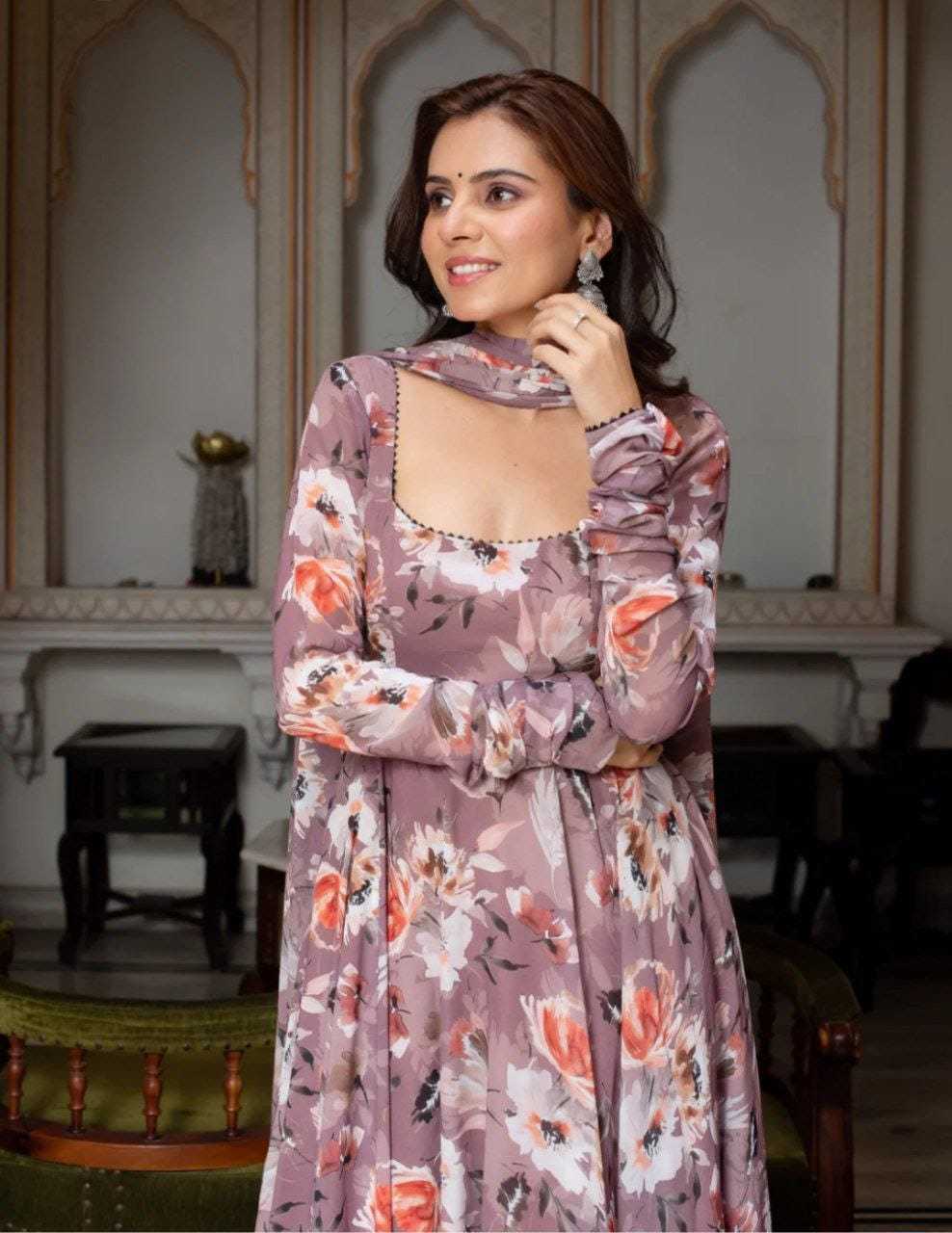Ynf Georgette RIN157 201 Gowns Plus Size Collections Wholesale Fancy Gowns Georgette Gown Designer Gowns Manufacturer