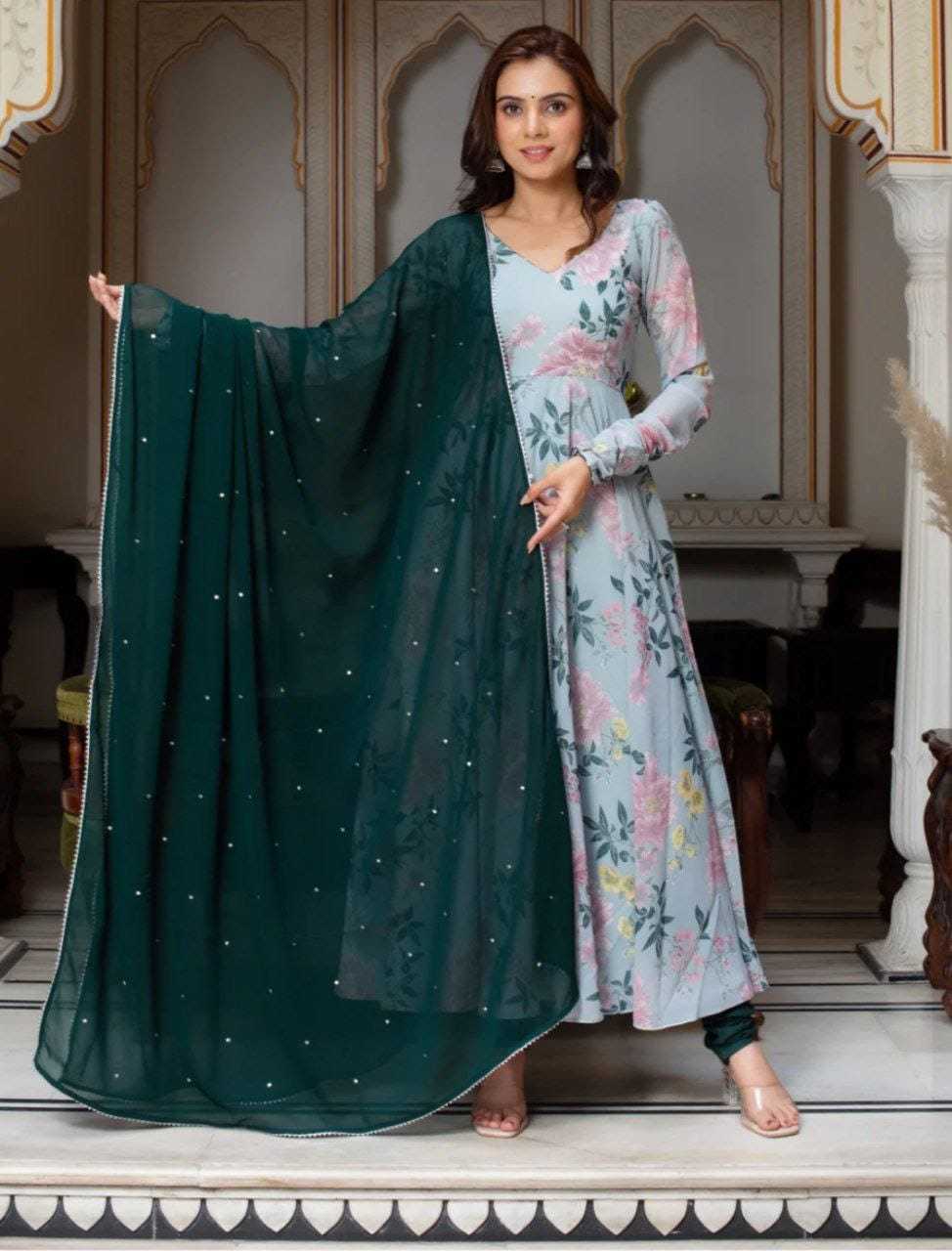 Ynf Georgette RIN157 202 Gowns Plus Size Collections Wholesale Party Gowns Georgette Gown Designer Gowns Manufacturer