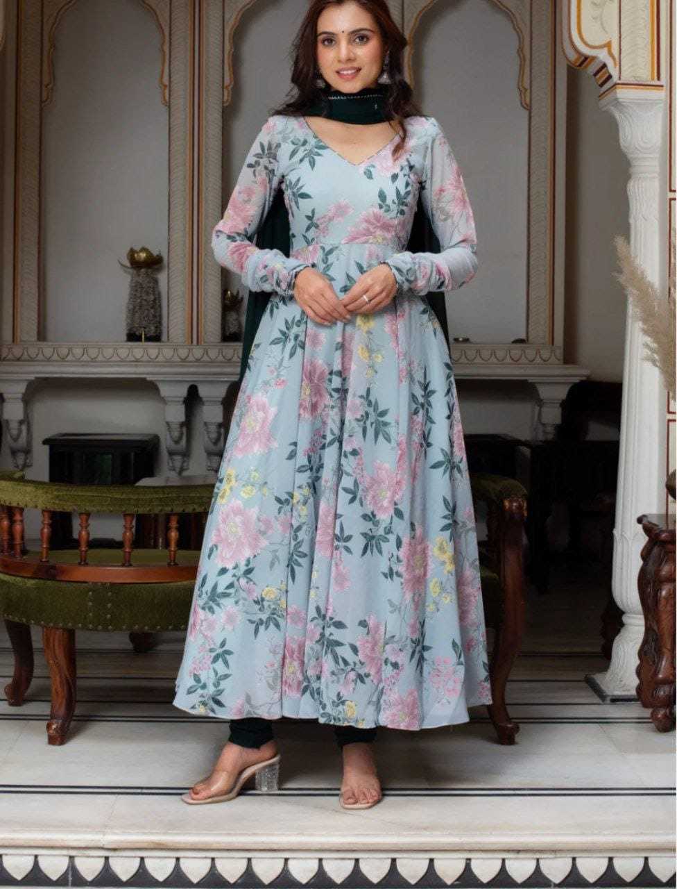 Ynf Georgette RIN157 202 Gowns Plus Size Collections Wholesale Party Gowns Georgette Gown Designer Gowns Manufacturer
