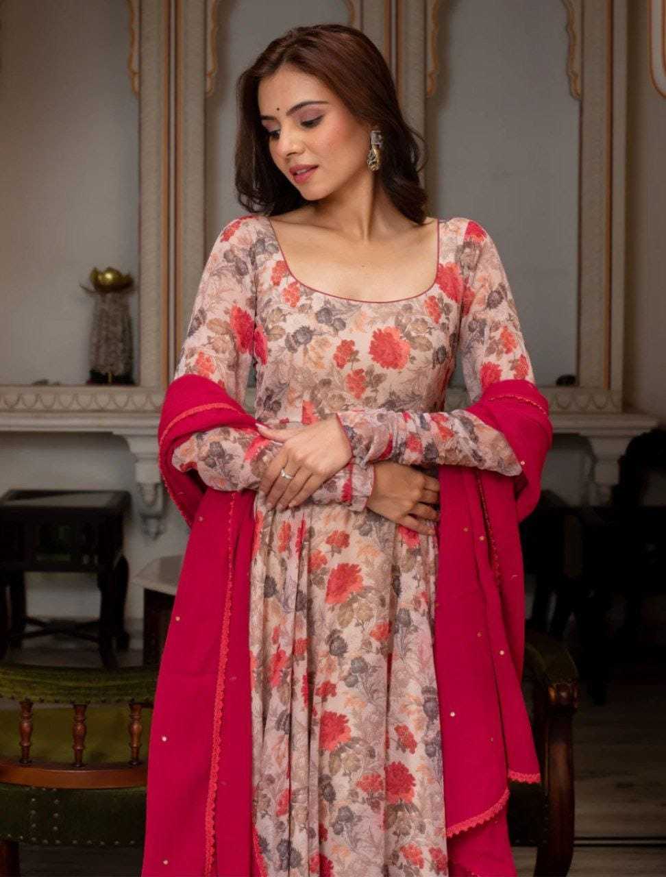 Ynf Georgette RIN157 204 Gowns Plus Size Collections Wholesale Printed Gowns Georgette Gown Designer Gowns Manufacturer