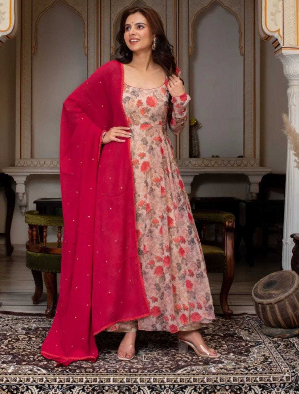 Ynf Georgette RIN157 204 Gowns Plus Size Collections Wholesale Printed Gowns Georgette Gown Designer Gowns Manufacturer