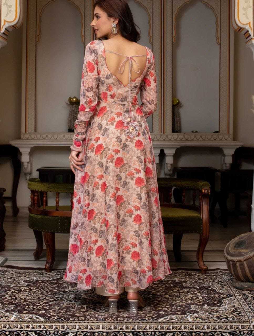 Ynf Georgette RIN157 204 Gowns Plus Size Collections Wholesale Printed Gowns Georgette Gown Designer Gowns Manufacturer