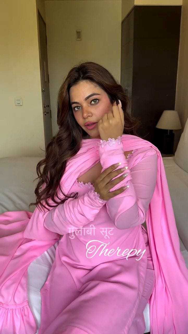 Ynf Georgette RIN157 2106 Suits & Dresses Plus Size Collections Wholesale Palazzo Suit Georgette Suit Pink Salwar Suit Manufacturer