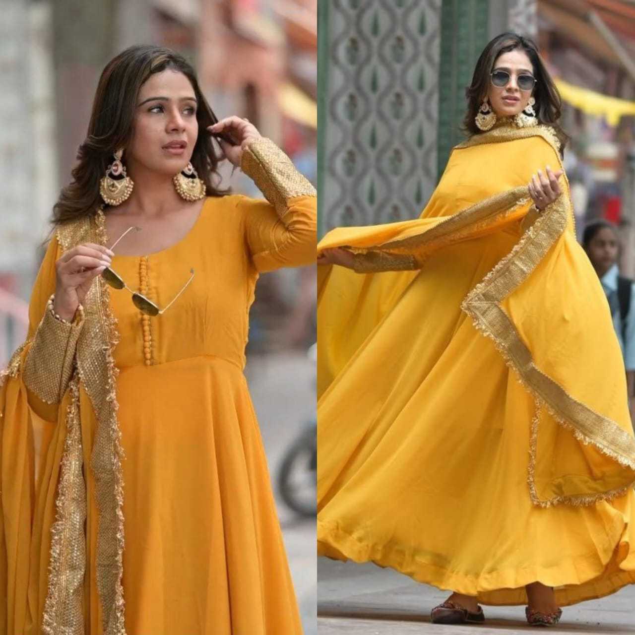 Ynf Georgette RIN157 2113 Gowns Plus Size Collections Wholesale Party Gowns Georgette Gown Designer Gowns Manufacturer