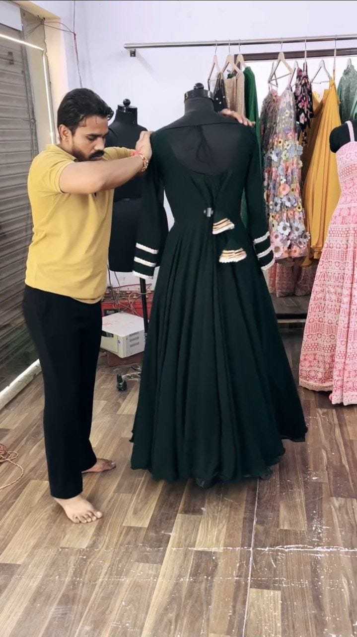 Ynf Georgette RIN157 2117 Gowns Plus Size Collections Wholesale Party Gowns Georgette Gown Designer Gowns Manufacturer