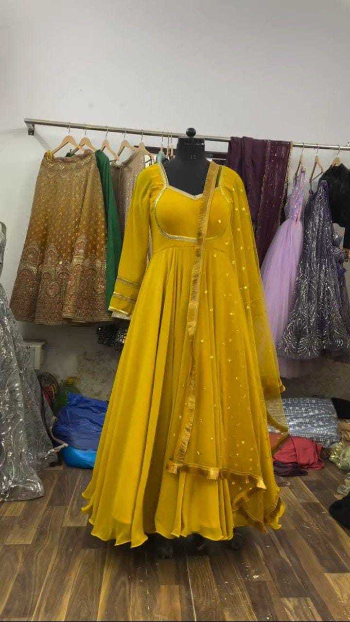 Ynf Georgette RIN157 2120 Gowns Plus Size Collections Wholesale Fancy Gowns Party Gowns Georgette Gown Manufacturer