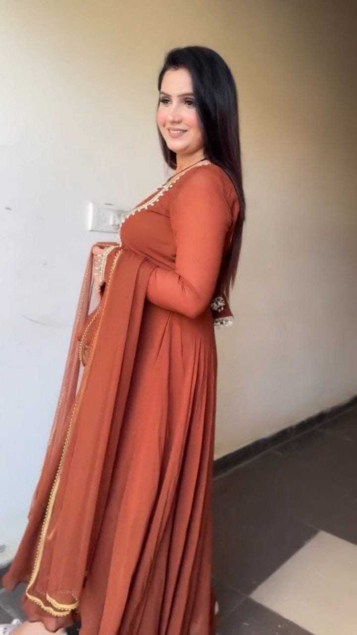 Ynf Georgette RIN157 2128 Gowns Plus Size Collections Wholesale Georgette Gown Party Wear Gowns Designer Gowns Manufacturer
