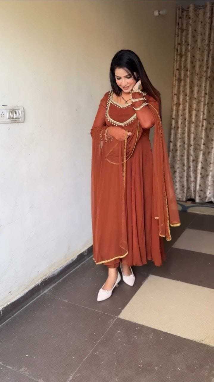 Ynf Georgette RIN157 2128 Gowns Plus Size Collections Wholesale Georgette Gown Party Wear Gowns Designer Gowns Manufacturer