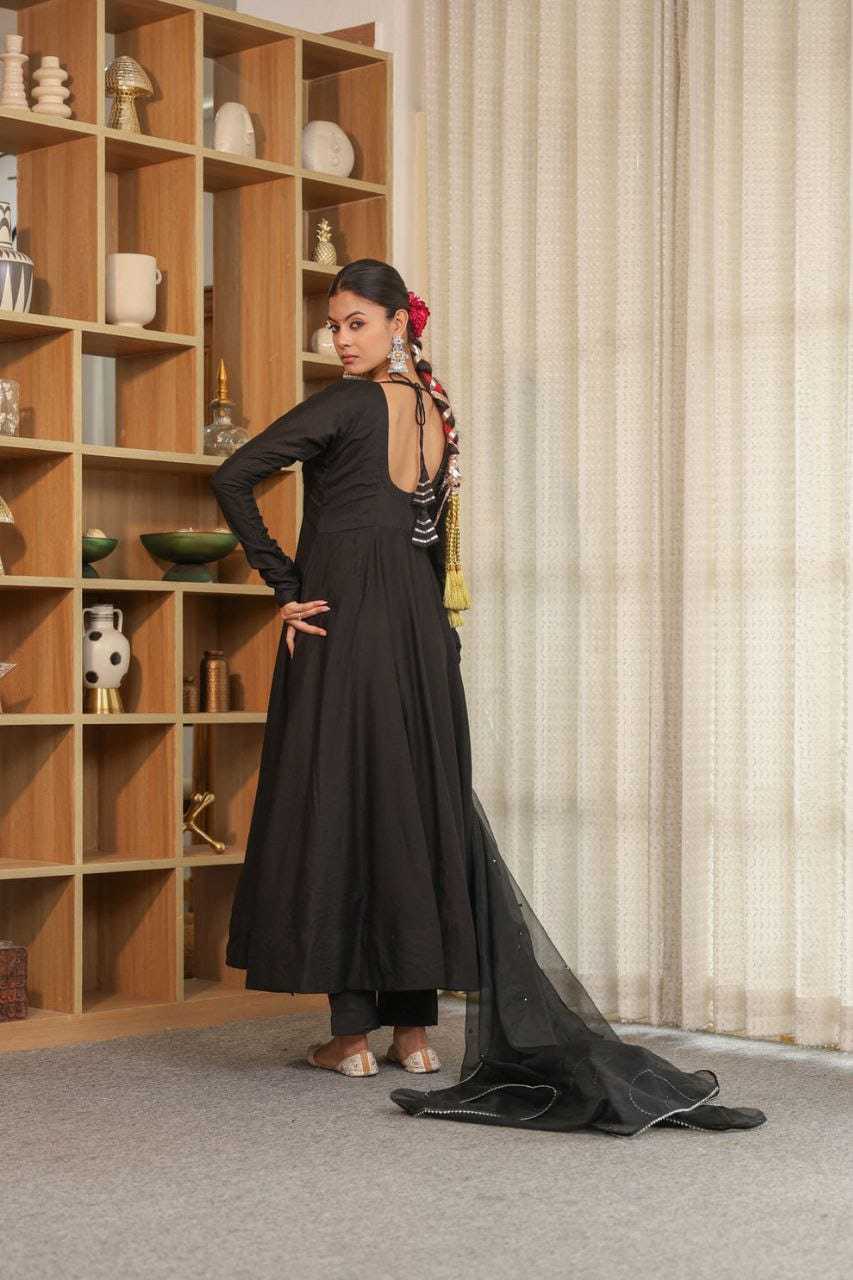 Ynf Georgette RIN157 2141 Gowns Plus Size Collections Wholesale Party Gowns Georgette Gown Black Gown Manufacturer