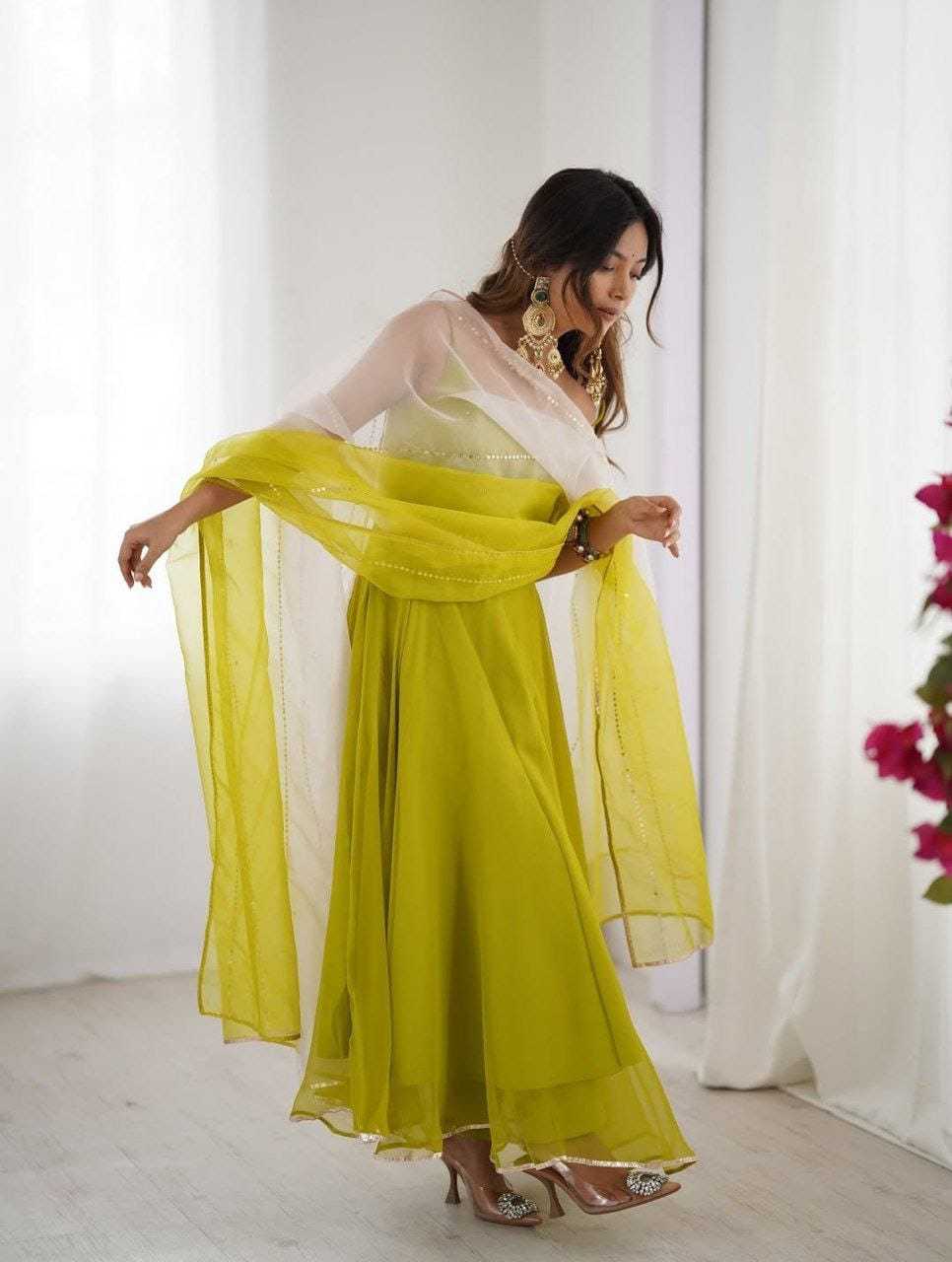 Ynf Georgette RIN157 2142 Gowns Plus Size Collections Wholesale Party Gowns Georgette Gown Designer Gowns Manufacturer