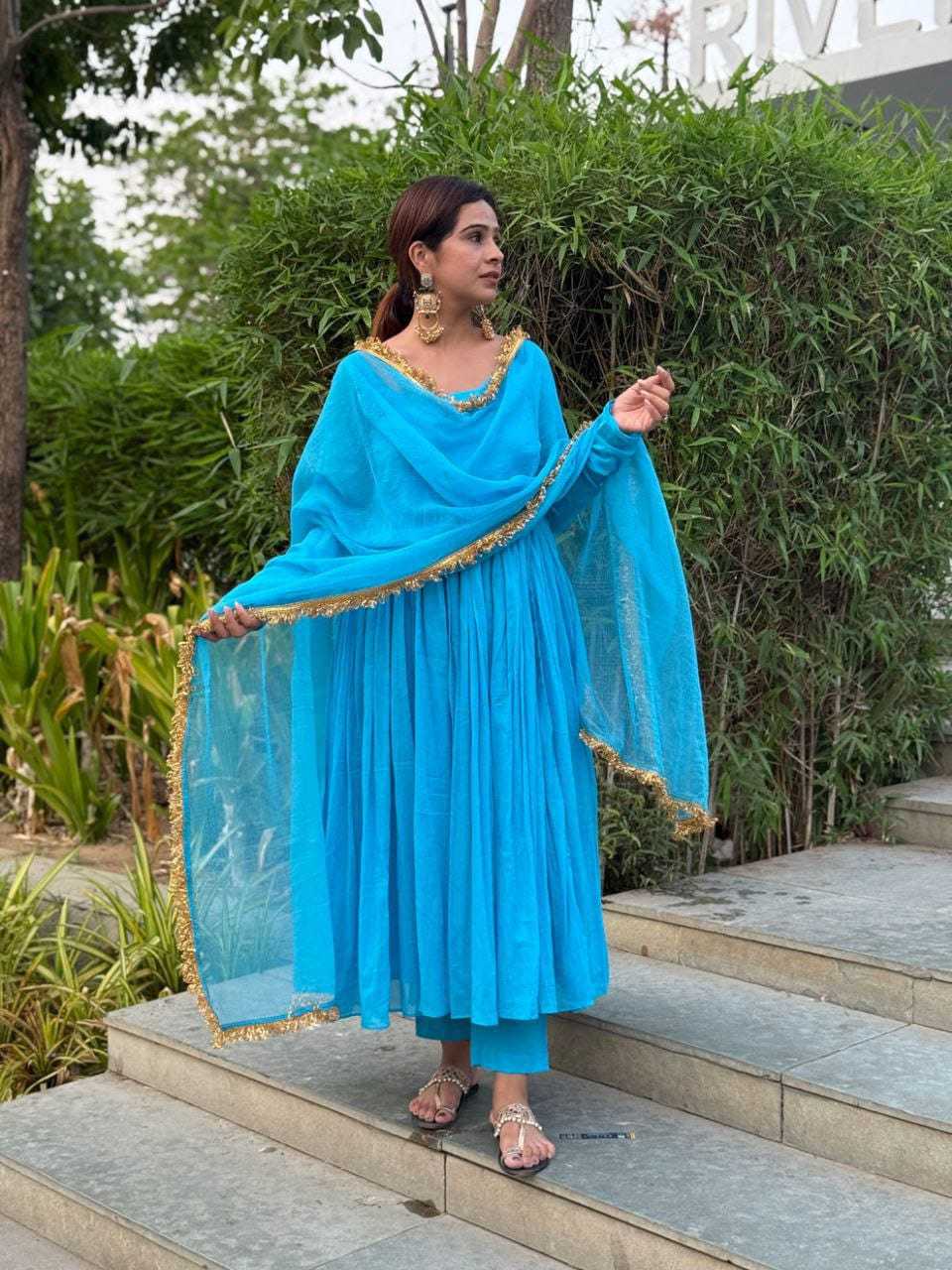 Ynf Georgette RIN157 2153 Gowns Plus Size Collections Wholesale Party Gowns Georgette Gown Gown With Dupatta Manufacturer