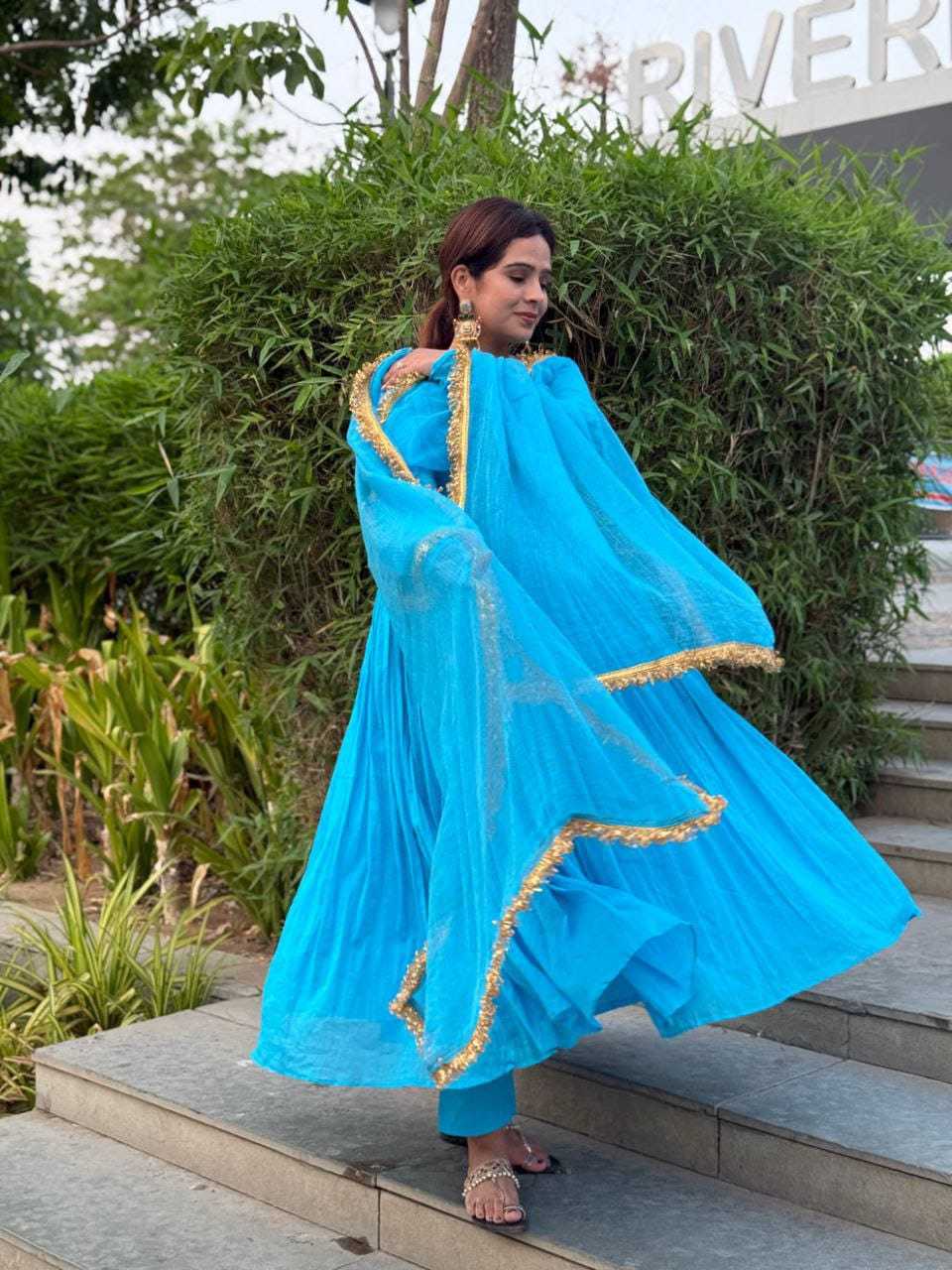 Ynf Georgette RIN157 2153 Gowns Plus Size Collections Wholesale Party Gowns Georgette Gown Gown With Dupatta Manufacturer