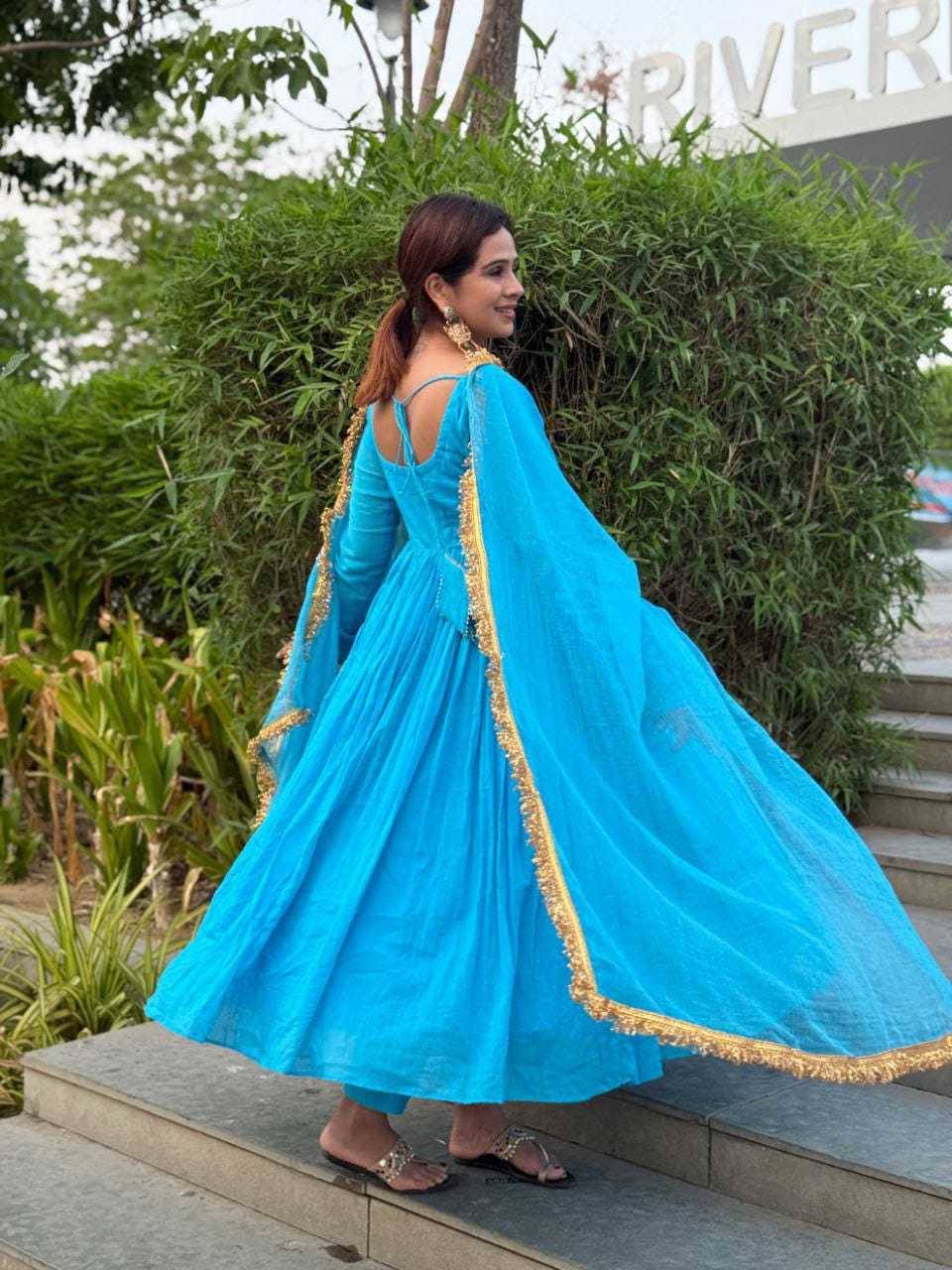 Ynf Georgette RIN157 2153 Gowns Plus Size Collections Wholesale Party Gowns Georgette Gown Gown With Dupatta Manufacturer
