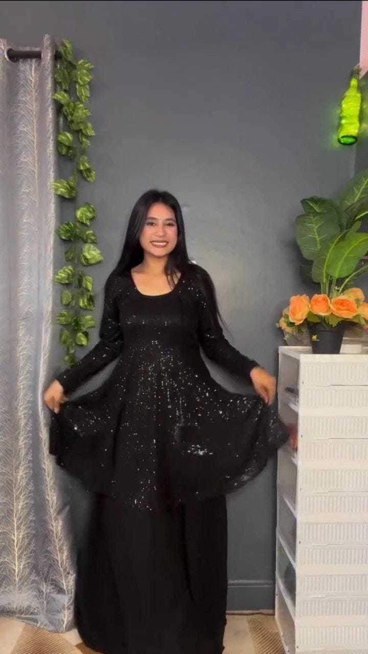 Ynf Georgette RIN157 2155 Gowns Plus Size Collections Wholesale Georgette Gown Designer Gowns Black Gown Manufacturer