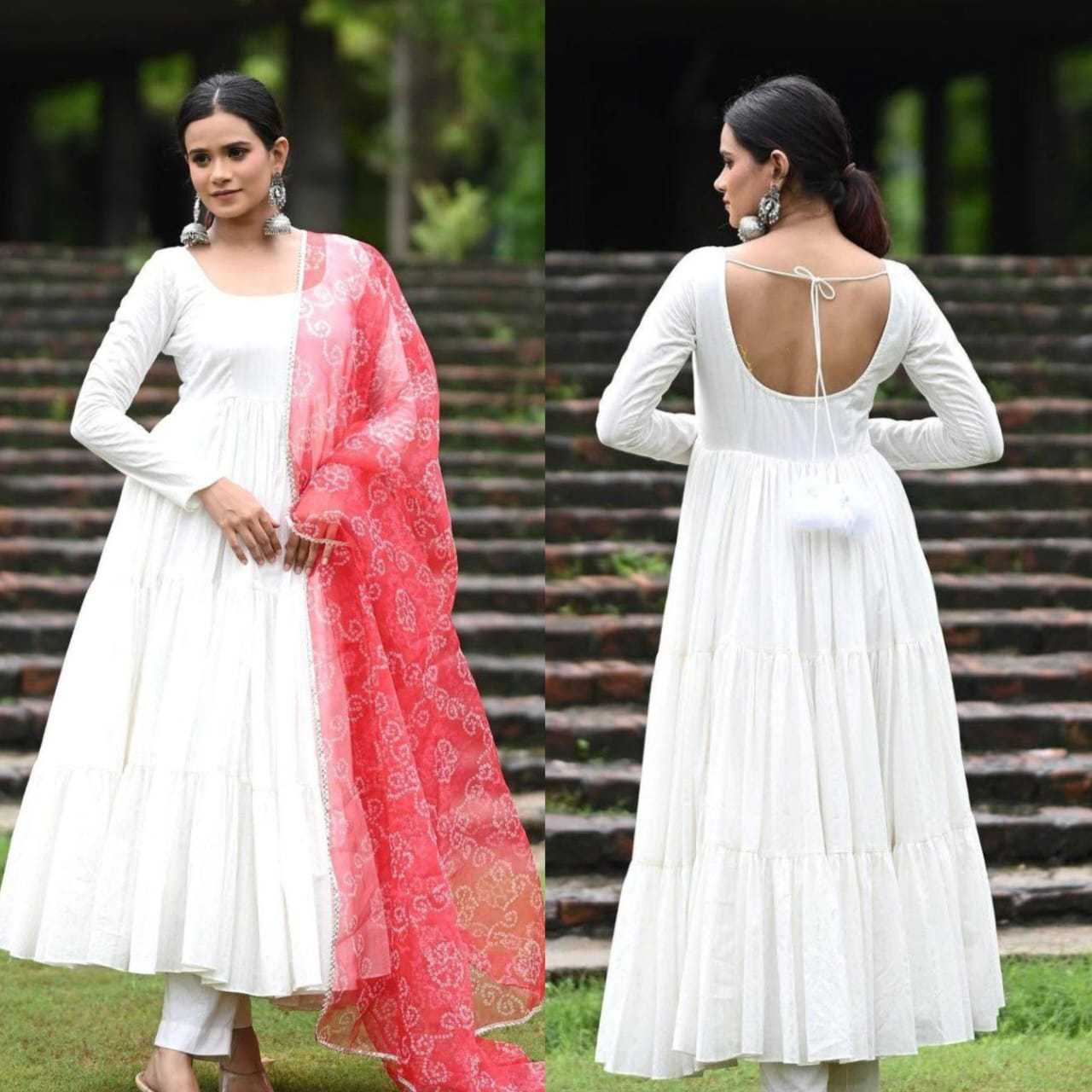 Ynf Georgette RIN157 218 Gowns Festive Collections Plus Size Collections Wholesale Georgette Gown White Gown Onam Collections Manufacturer