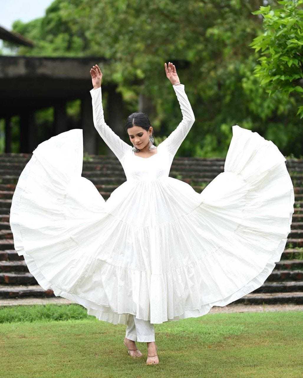 Ynf Georgette RIN157 218 Gowns Festive Collections Plus Size Collections Wholesale Georgette Gown White Gown Onam Collections Manufacturer