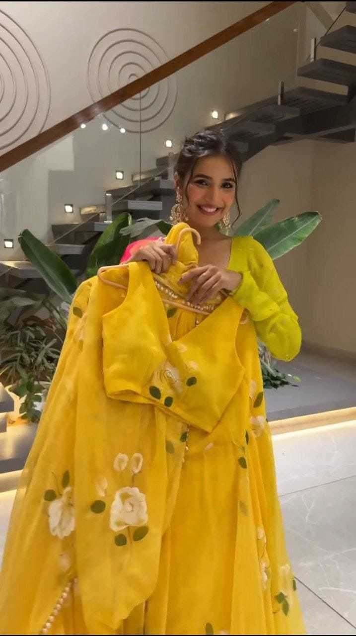 Ynf Georgette RIN157 PBS25 Sarees Lehengas Plus Size Collections Wholesale Lehenga Sarees Georgette Lehenga Yellow Lehenga Manufacturer