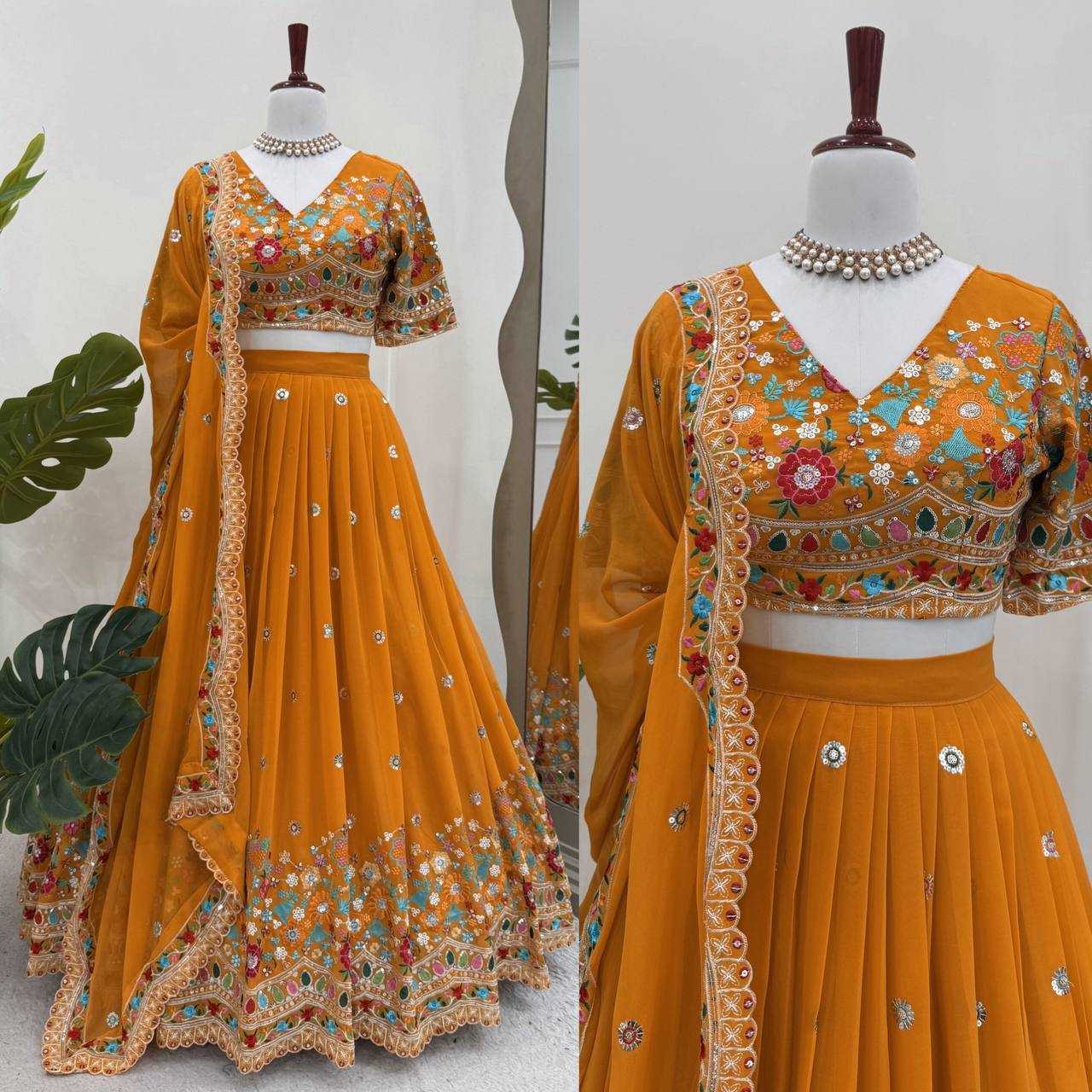 Ynf Georgette RIN162 358 Lehengas Wholesale Traditional Lehenga Embroidered Lehenga Georgette Lehenga Manufacturer