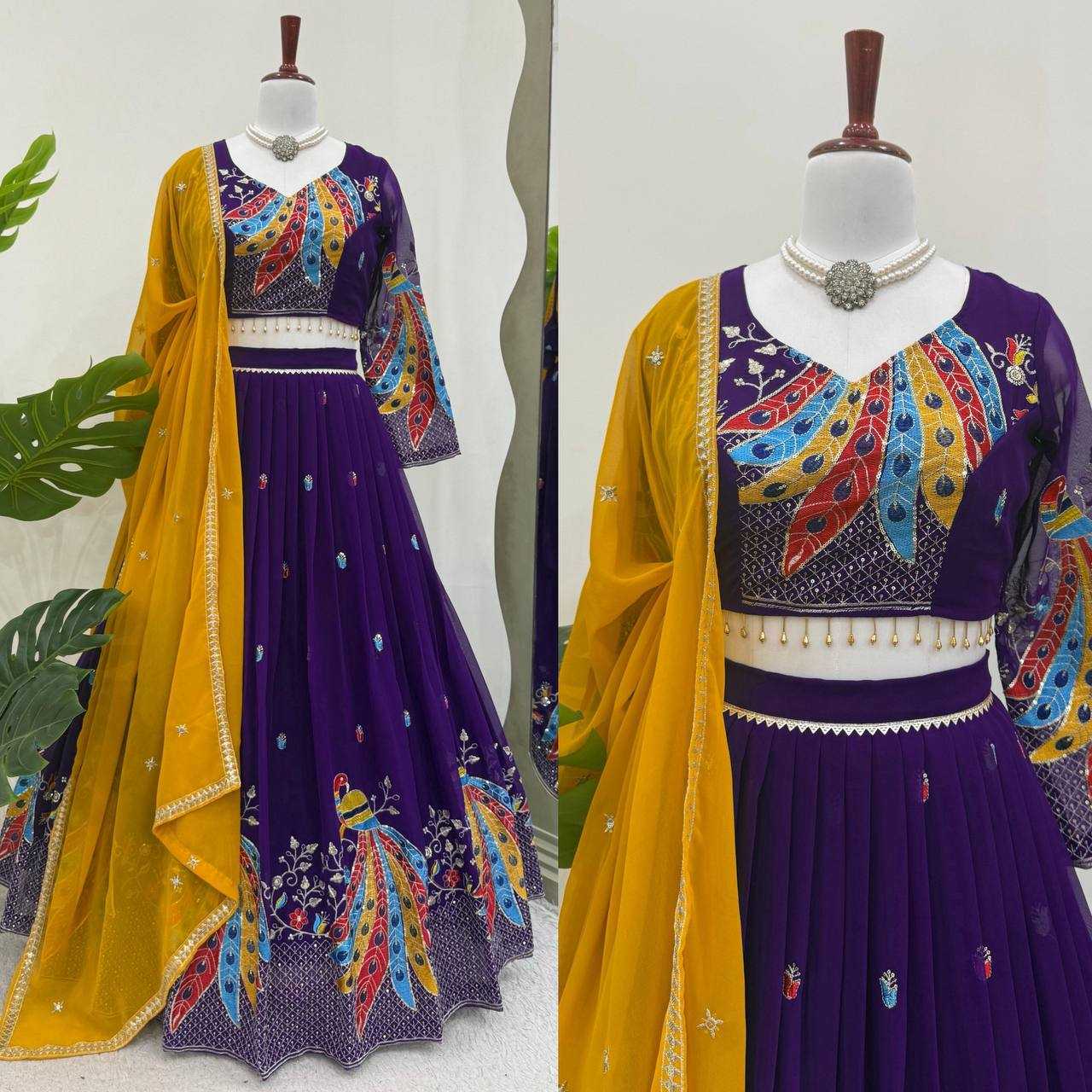 Ynf Georgette RIN162 369 Lehengas Wholesale Traditional Lehenga Embroidered Lehenga Georgette Lehenga Manufacturer