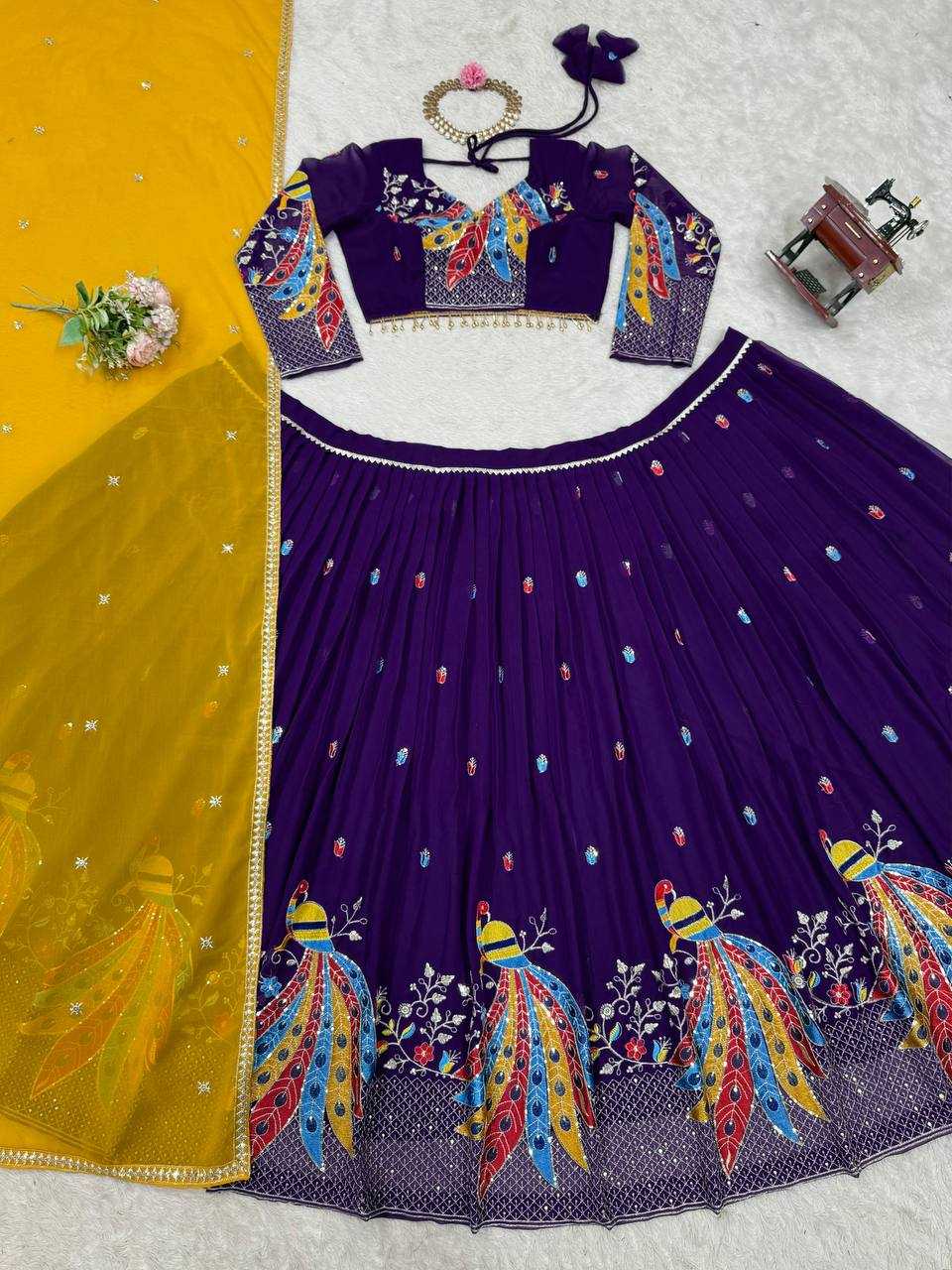 Ynf Georgette RIN162 369 Lehengas Wholesale Traditional Lehenga Embroidered Lehenga Georgette Lehenga Manufacturer