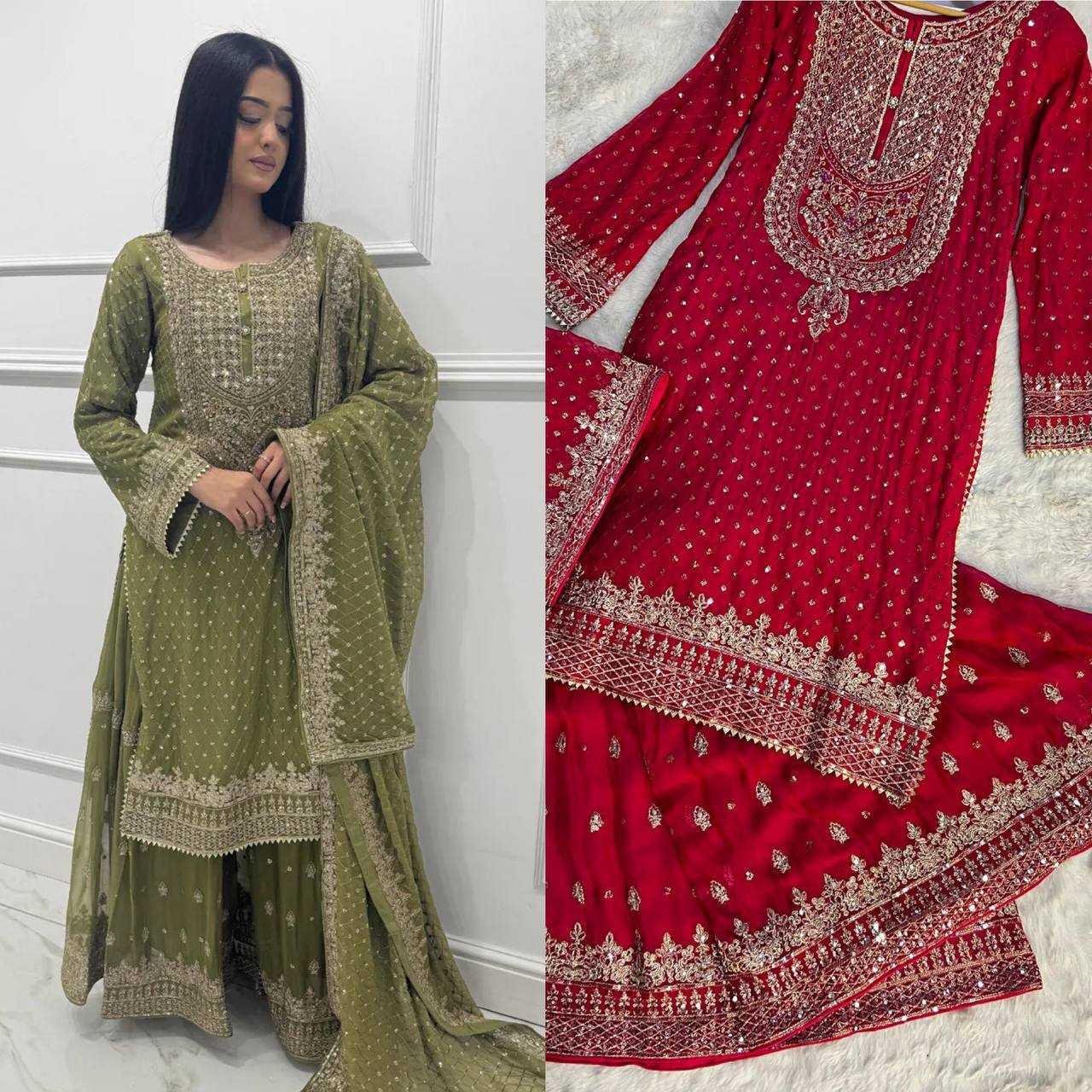 Ynf Georgette RIN162 5899 Suits & Dresses Wholesale Sharara Salwar Suits Embroidery Suits Georgette Suit Manufacturer