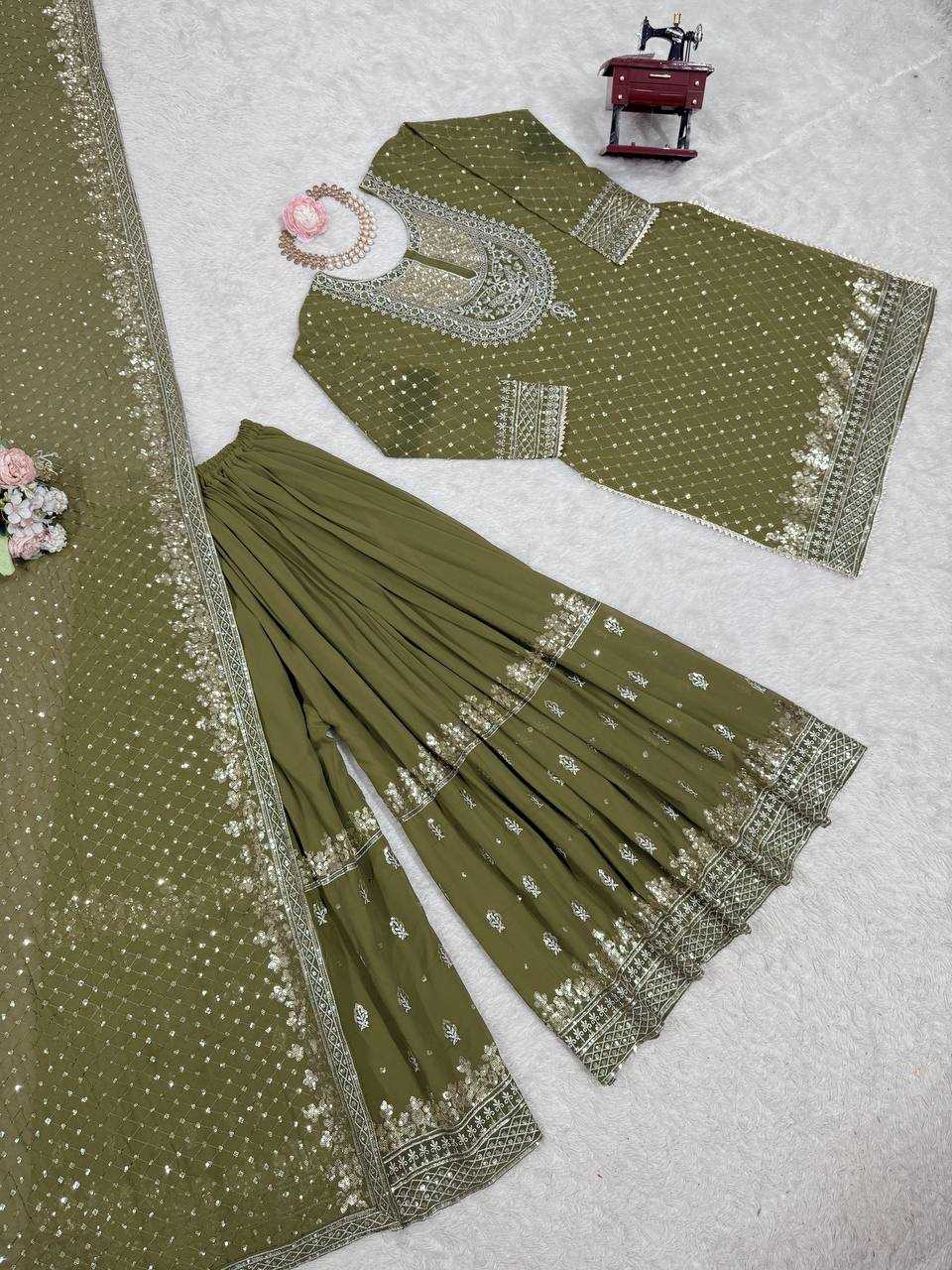 Ynf Georgette RIN162 5899 Suits & Dresses Wholesale Sharara Salwar Suits Embroidery Suits Georgette Suit Manufacturer