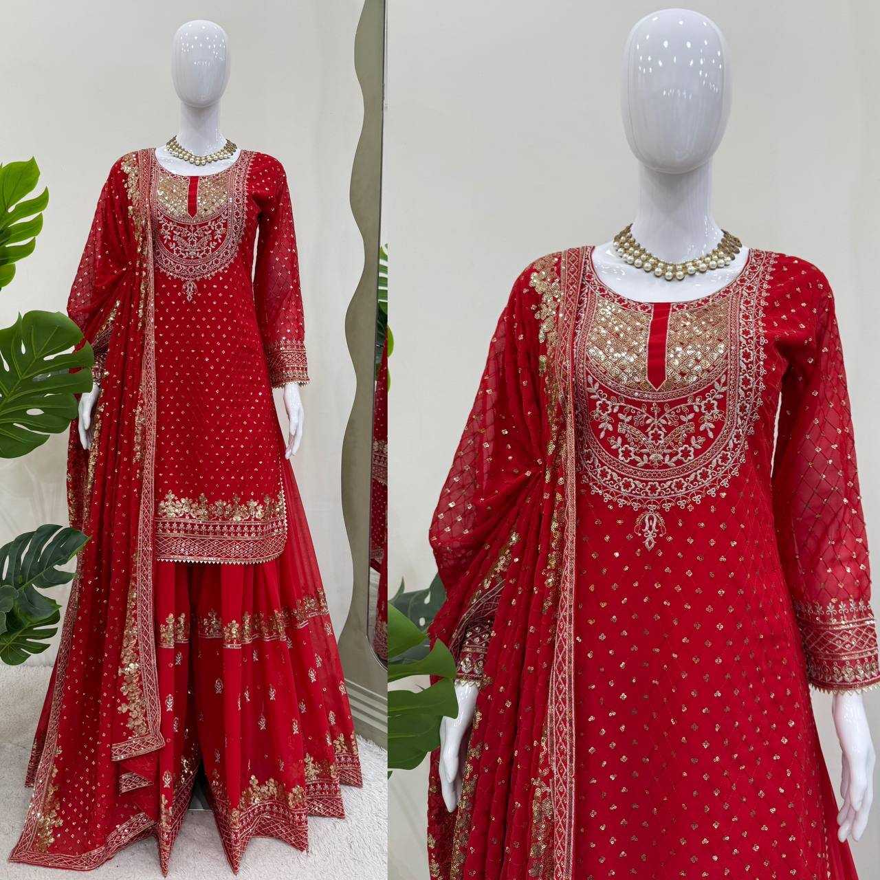 Ynf Georgette RIN162 5899 Suits & Dresses Wholesale Sharara Salwar Suits Embroidery Suits Georgette Suit Manufacturer