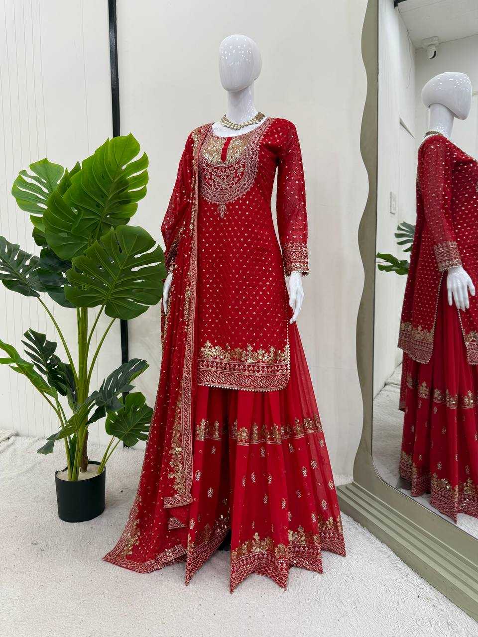 Ynf Georgette RIN162 5899 Suits & Dresses Wholesale Sharara Salwar Suits Embroidery Suits Georgette Suit Manufacturer