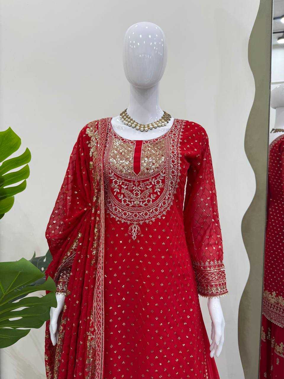 Ynf Georgette RIN162 5899 Suits & Dresses Wholesale Sharara Salwar Suits Embroidery Suits Georgette Suit Manufacturer