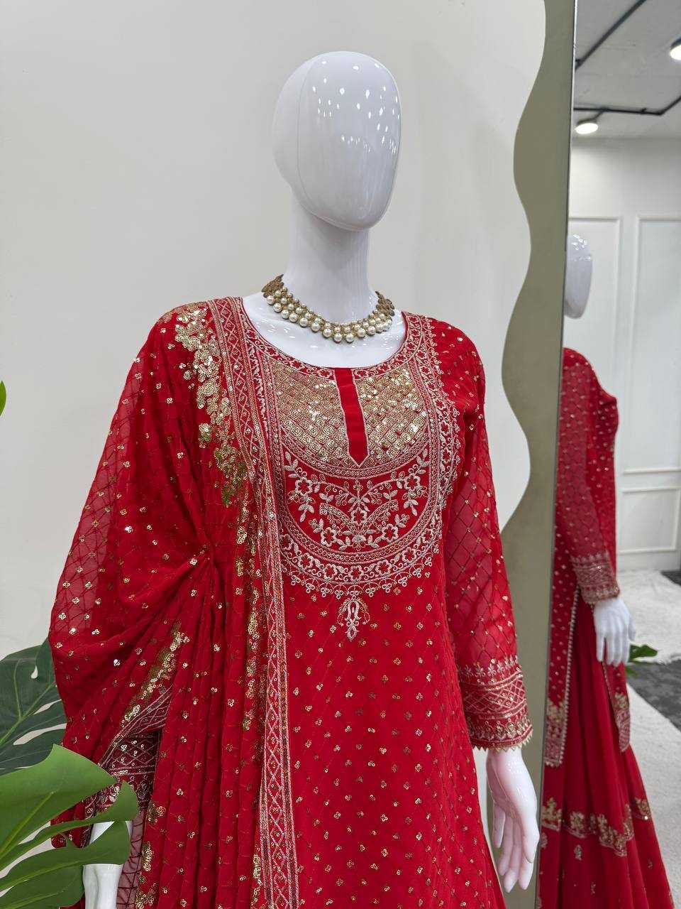 Ynf Georgette RIN162 5899 Suits & Dresses Wholesale Sharara Salwar Suits Embroidery Suits Georgette Suit Manufacturer