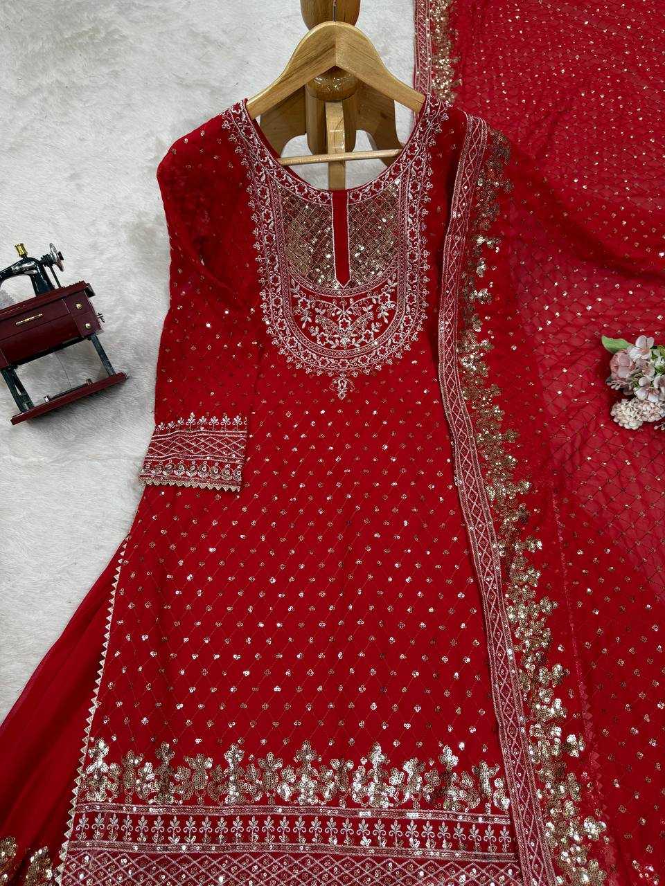 Ynf Georgette RIN162 5899 Suits & Dresses Wholesale Sharara Salwar Suits Embroidery Suits Georgette Suit Manufacturer