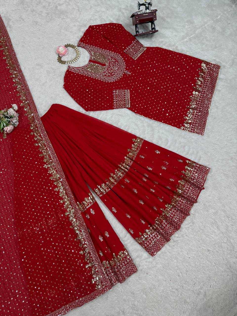 Ynf Georgette RIN162 5899 Suits & Dresses Wholesale Sharara Salwar Suits Embroidery Suits Georgette Suit Manufacturer