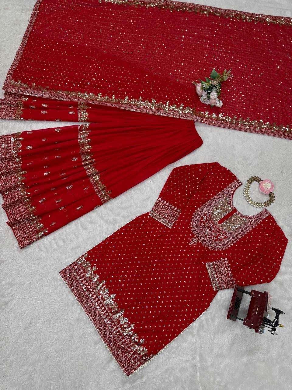 Ynf Georgette RIN162 5899 Suits & Dresses Wholesale Sharara Salwar Suits Embroidery Suits Georgette Suit Manufacturer